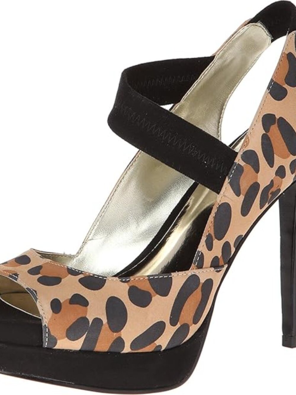 Carlos by Carlos Santana Peep Toe Slingback Heels Suede Leopard Print Size 6 1/2 - Picture 16 of 16
